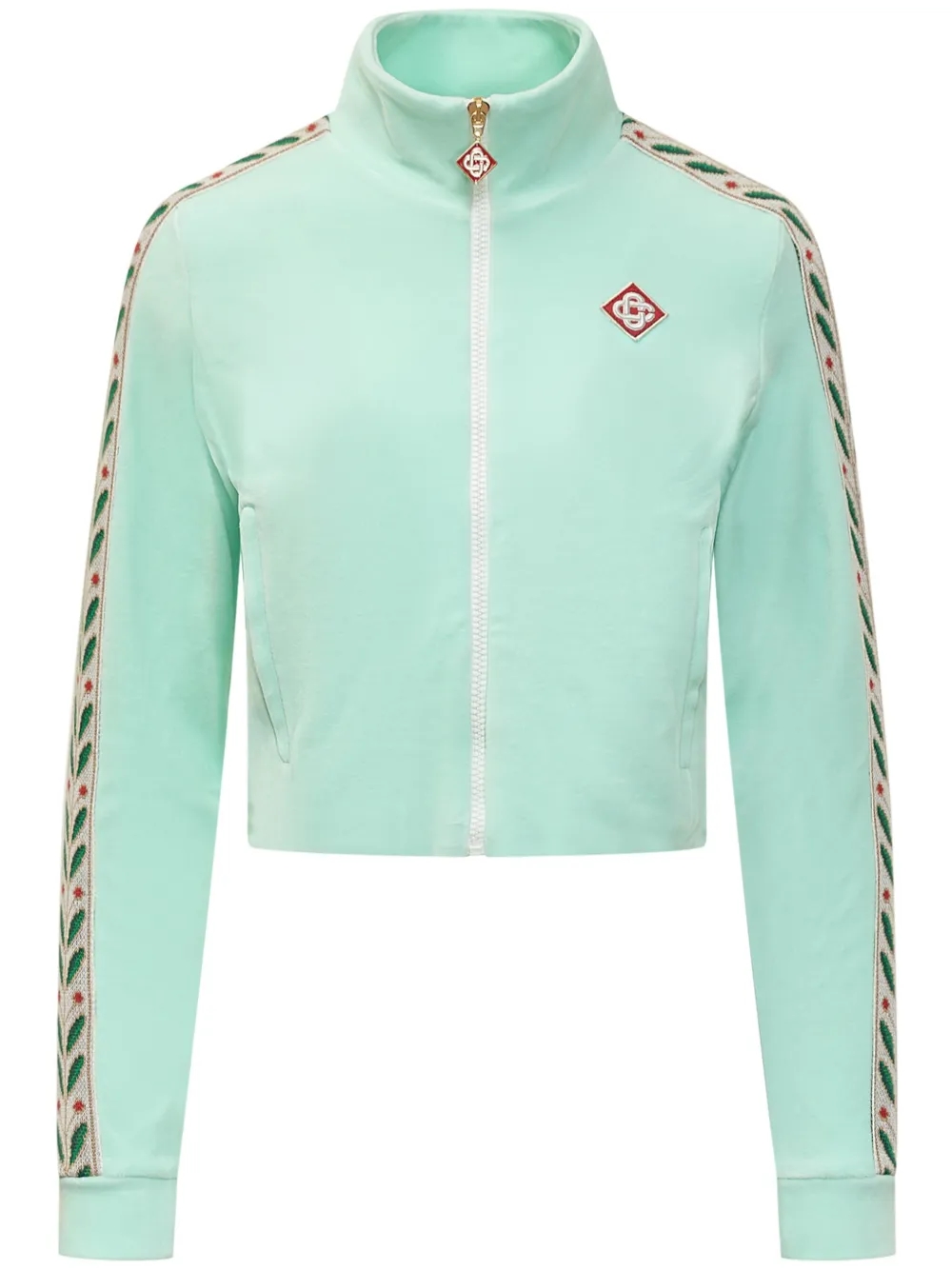 Vibrant print detail with geometric motif